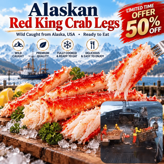 Colossal Alaskan King Crab Legs from Bering Sea, Premium Frozen Gourmet Seafood--G$