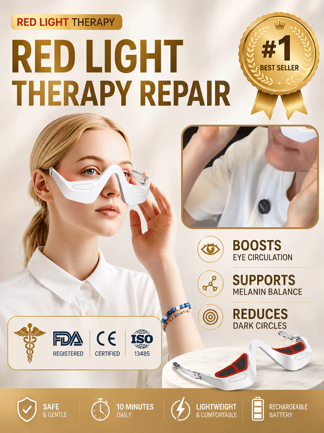 👀LED Eye Therapy Massager ✨ Reduce Puffiness & Fine Lines