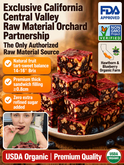 Blueberry Walnut Hawthorn Bites, No Added Sugar