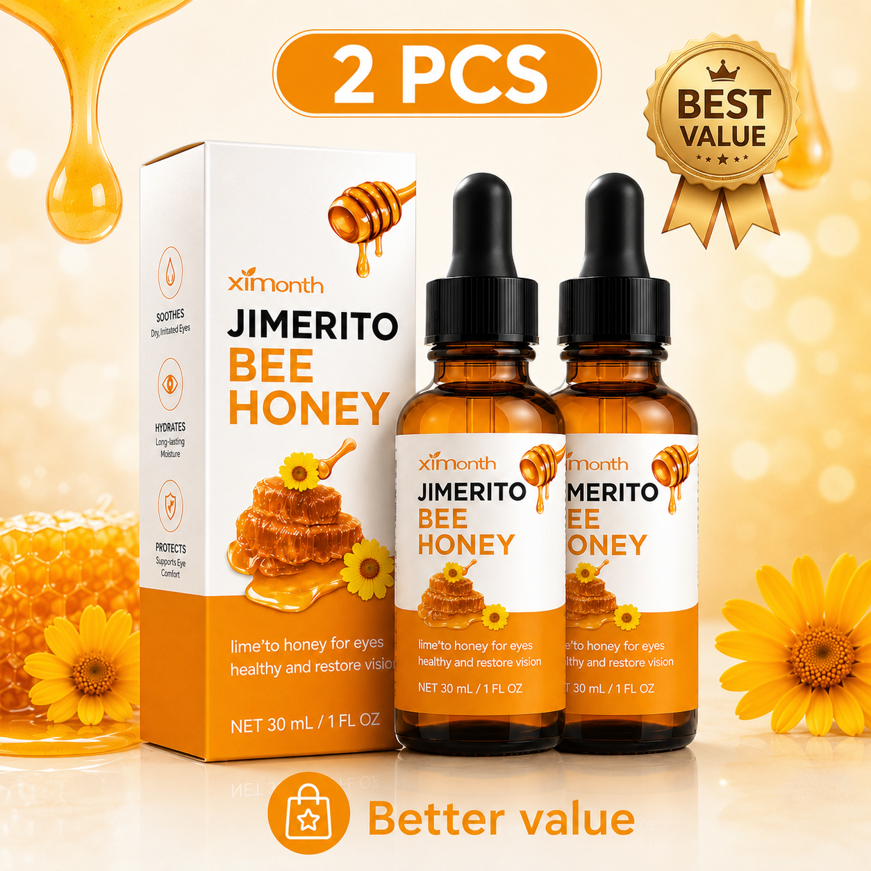 🍯 Kuivon® HoneyVue Refresh Eye Drops 💧 Gentle Moisture for Tired Eyes 8HZAN8