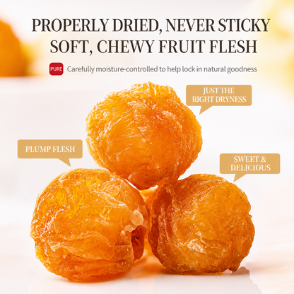 🌿 Seedless Dried Longan Pulp – Naturally Sun-Dried, Ready-to-Eat Herbal Snack for Tea, Soup & Qi-Blood Wellness Support