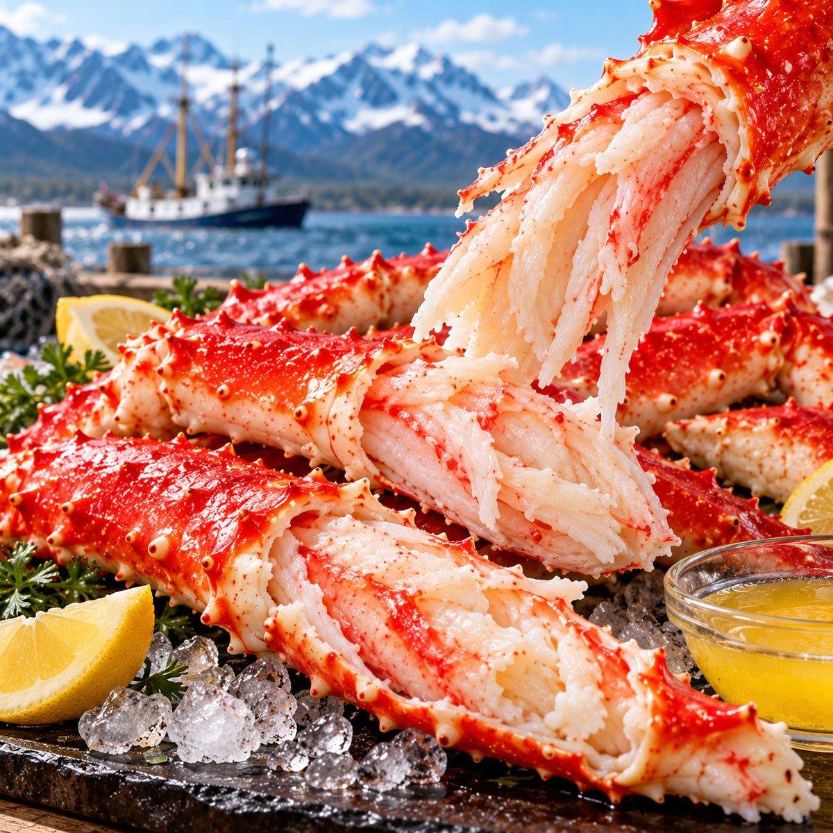 Colossal Alaskan King Crab Legs from Bering Sea, Premium Frozen Gourmet Seafood--G$